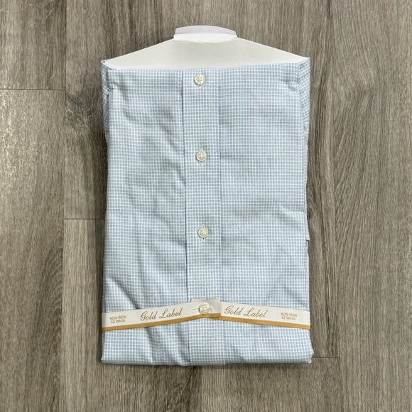 NWT Gold Label Roundtree & Yorke Dress Shirt Mens Size 16 / 33 Blue Non-Iron - Picture 2 of 4